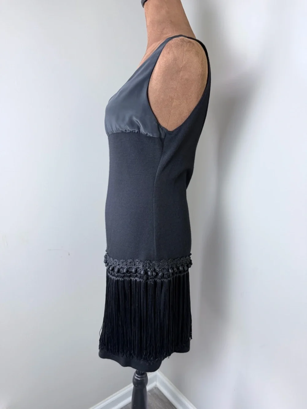 Vintage Marc Bouwer II Black Wool Dress with Gold Embroidered Logo - Picture 8 of 10